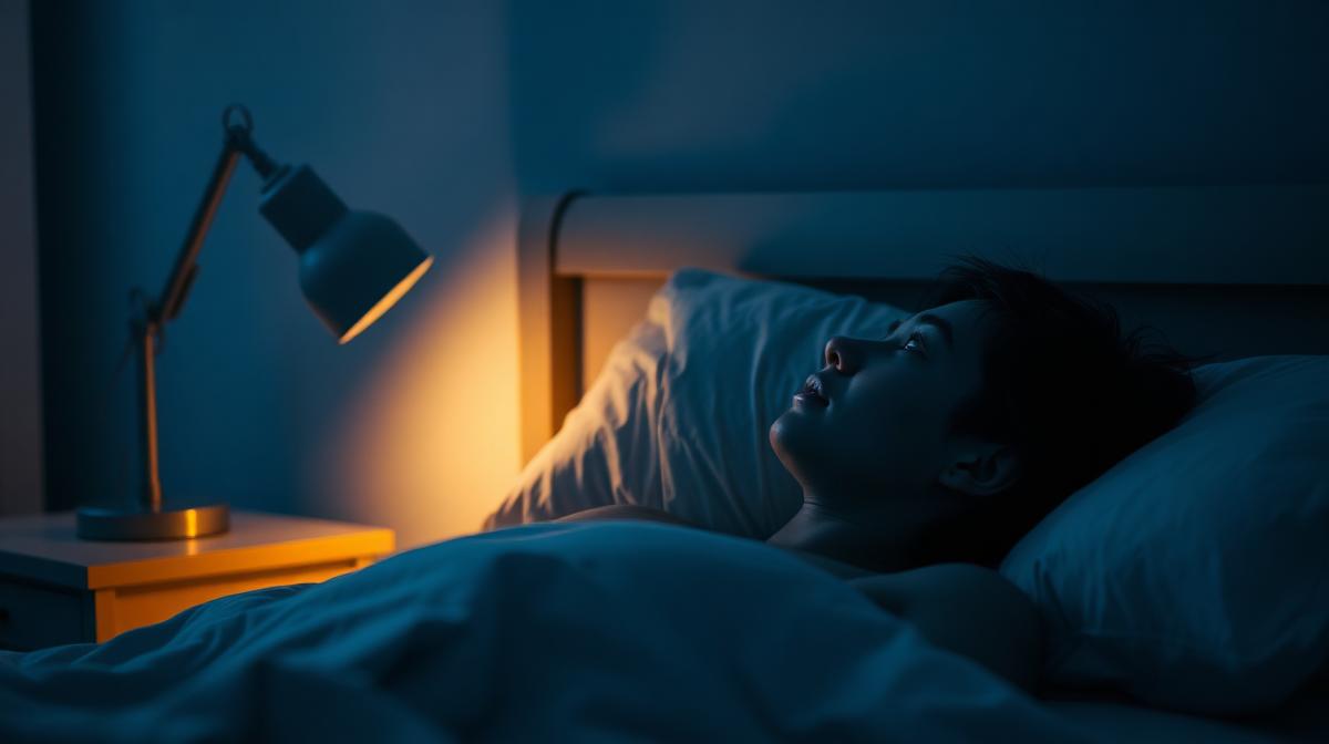 Personne éveillée dans son lit la nuit - insomnie et troubles du sommeil, psychothérapeute à Nice et Saint-Laurent-du-Var
